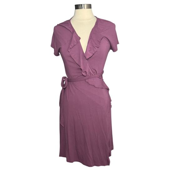 Banana Republic Dresses & Skirts - Banana Republic Purple Ruffle Wrap Dress Women's M Petite Romantic